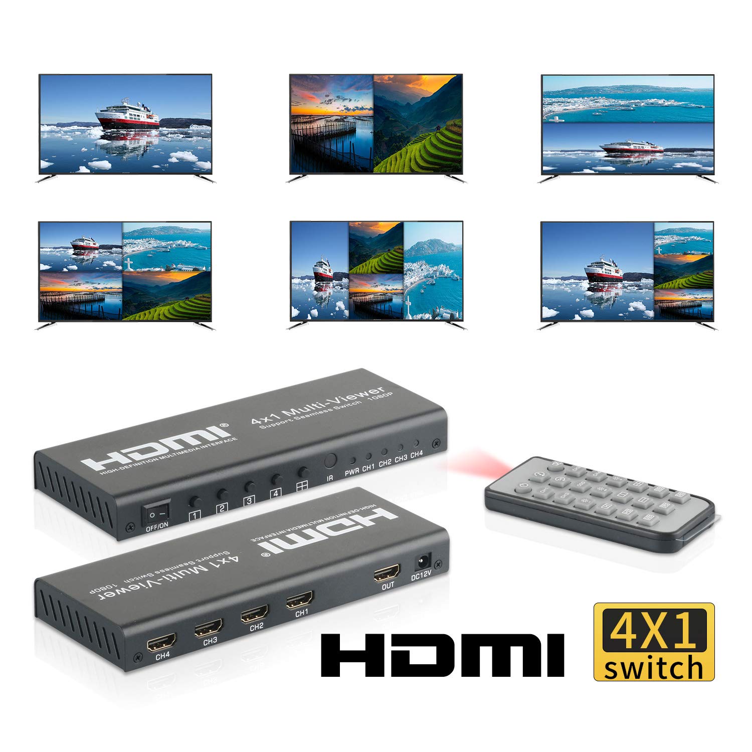 HDMI 4入力切替器(画面分割/入力機器をリモコン操作可)HDS841SL HDMI 4入力切替器(画面分割/入力機器をリモコン操作可)HDS841SL